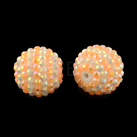 AB-Color Resin Rhinestone Round Beads LS-RESI-S313-18x20-02-1