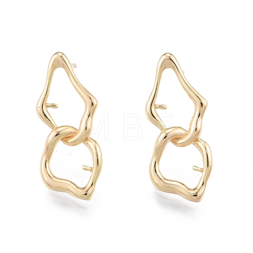 Brass Stud Earring Findings KK-G432-25G-1