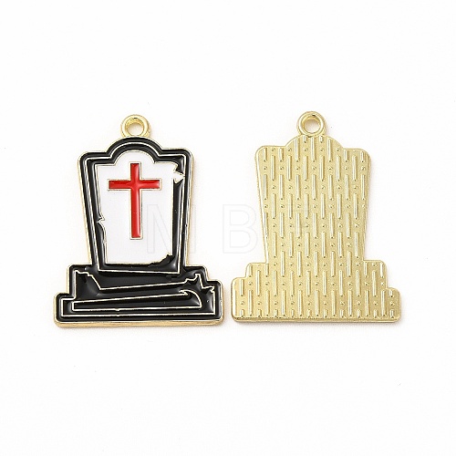 Halloween Theme Rack Plating Spray Painted Alloy Enamel Pendants FIND-G054-13LG-01-1