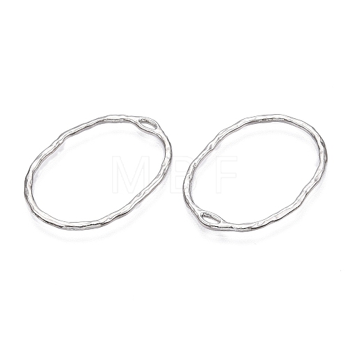 Oval Rack Plating Alloy Pendants PALLOY-T090-01P-B-NR-1