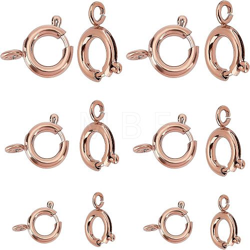 Unicraftale PVD Vacuum Plating 304 Stainless Steel Smooth Surface Spring Ring Clasps STAS-UN0010-37RG-1