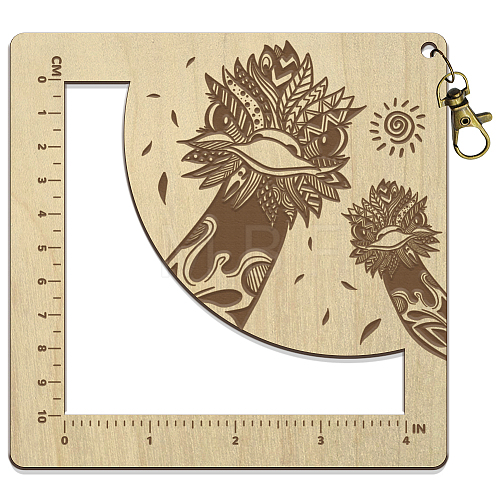 Wooden Square Frame Crochet Ruler DIY-WH0537-010-1