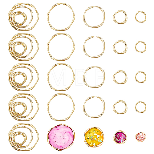 32Pcs 4 Style Alloy Linking Rings FIND-CA0006-01-1