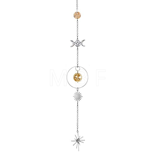 Crystal Glass & Brass Sun Catcher Pendant PW-WG89C1A-06-1