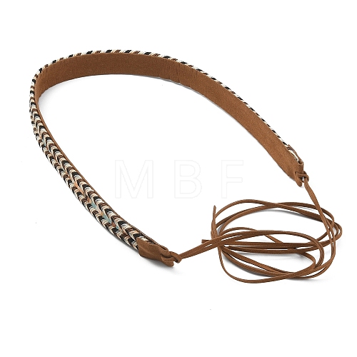 Imitation Leather Braided Southwestern Cowboy Hat Belt FIND-WH0033-07-1