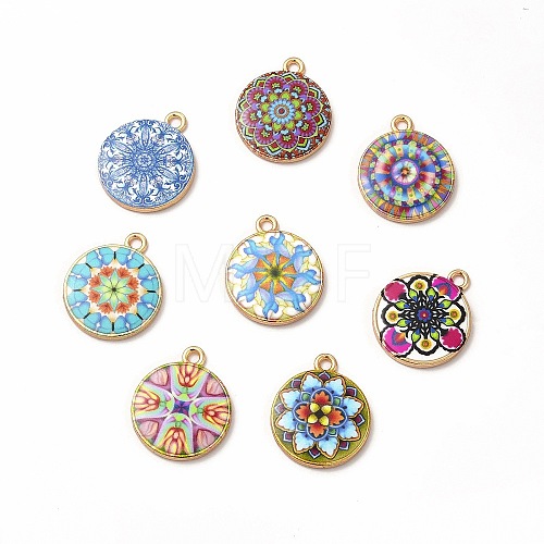 Alloy Printed Pendants PALLOY-D581-03-1