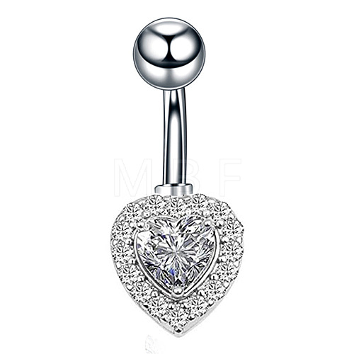 Clear Cubic Zirconia Belly Button Rings WG9960A-06-1