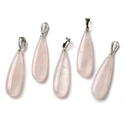 Natural Rose Quartz Pendants G-Q192-07P-02-1