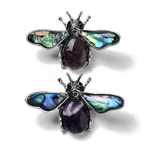 Tibetan Style Alloy Insect Brooches JEWB-A021-03AS-06-1