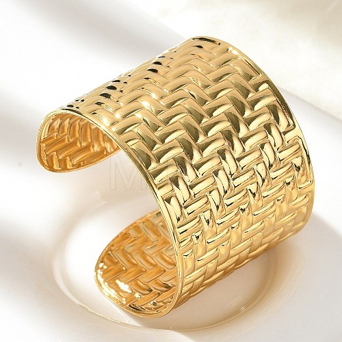 304 Stainless Steel Cuff Bangles for Women BJEW-Z096-05G-1