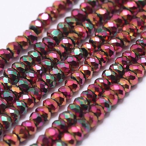 Electroplate Glass Beads Strands EGLA-K010-FP03-1