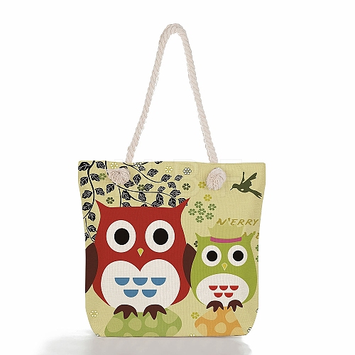 Rectangle Printed Canvas Embroidery Shoulder Bags PW-WGAC9B9-01-1