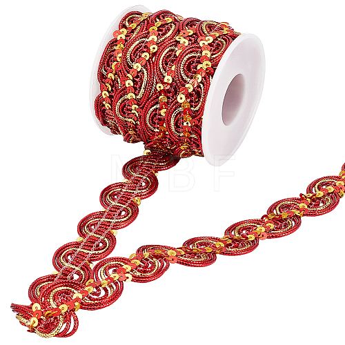 15 Yards Sparkle Polyester Lace Ribbon OCOR-WH0003-033A-1