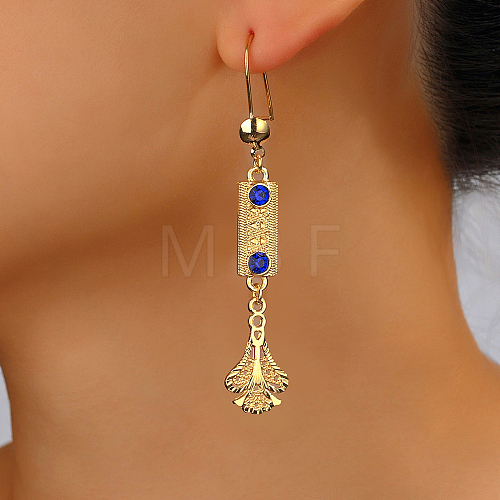 Fashionable Classic Brass Fan Dangle Earrings for Women DY2162-2-1