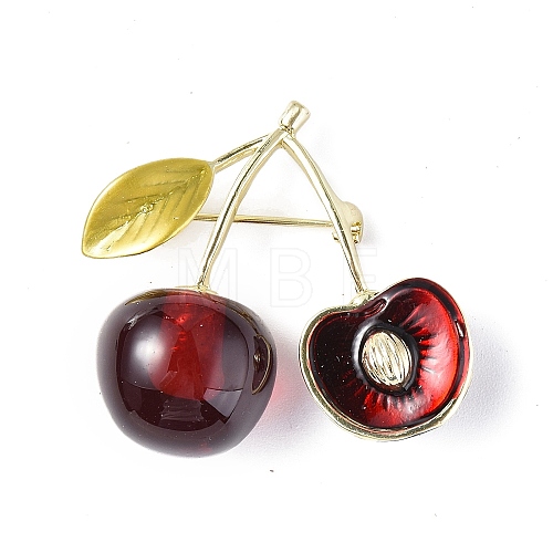 Resin Cherry Brooch Pin JEWB-I020-03LG-1