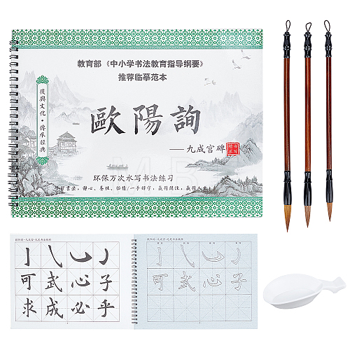   1 Book Chinese Calligraphy Brush Water Writing Magic Cloth Manuscript of Calligrapher AJEW-PH0004-92B-1