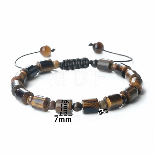 Bohemian Style Natural Tiger Eye Adjustable Braided Bracelets for Women JX4238-1-1