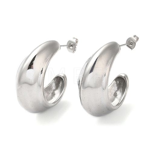 304 Stainless Steel Round Earrings EJEW-K244-30P-1