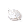 Natural Keshi Pearl Connector Charms PALLOY-JF04188-01-3