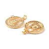 Brass & Clear Cubic Zirconia Pendants KK-G558-13G-2