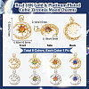 8Pcs 8 Colors Brass Micro Pave Clear Cubic Zirconia Glass Pendants KK-BBC0003-79-2