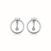 S925 Silver Circle Stud Earrings Fashionable Minimalist High-end Feel JC0236-1