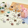 2 Sets Natural & Synthetic Mixed Stone Keychain KEYC-FH0001-15-5