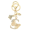 Alloy Rhinestone & Iron Keychain KEYC-YW00279-02-1
