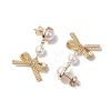 Round Shell Pearl Ear Studs EJEW-TA00539-4