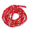 Electroplate Transparent Glass Beads Strands EGLA-A046-01A-08-3