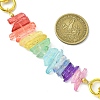 Dyed Colorful Natural Quartz Crystal Chakra Prism Link Bag Extender Chains FIND-JF00144-3