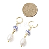 Brass Oval Leverback Earrings EJEW-JE06735-4