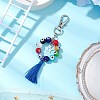 Handmade Lampwork Evil Eye & Polyester Tassel Pendant Decorations HJEW-JM02821-01-2