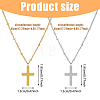 FIBLOOM 2Pcs 2 Colors 304 Stainless Steel Cross Pendant Necklace with Satellite Chains NJEW-FI0001-48-2