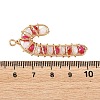 Christmas  Copper Wire Wrapped Glass Beaded Pendants PALLOY-TA00440-3