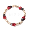3Pcs Lampwork & Non-magnetic Synthetic Hematite Beaded Stretch Bracelets for Women BJEW-JB12943-3