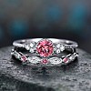 Alloy Micro Pave Cubic Zirconia Finger Rings for Women FS-WG2E042-04-1