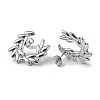 Non-Tarnish 304 Stainless Steel Olive Branch Wreath Stud Earrings for Women EJEW-I284-02P-2