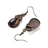 Natural Tiger Eye Teardrop Dangle Earrings EJEW-B055-01R-24-2