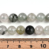 Natural Green Rutilated Quartz Round Beads Strands G-T140-8mm-02-5