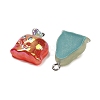 Electroplate Fruit Theme Opaque Resin Pendants RESI-B047-09-2