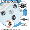 Flower Alloy & Glass Shank Buttons BUTT-WH0061-14-3