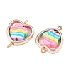 CCB Plastic Frame with Polymer Clay Rainbow Beads Links Connector Charms KK-D103-08B-RG-2