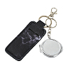 PU Leather & Iron Mirror Keychains HJEW-YW00545-04-1