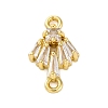 Brass Clear Cubic Zirconia Connector Charms/Links FIND-L019-07G-02-1