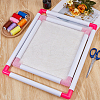 2Pcs 2 Styles Rectangle Plastic Embroidery Hoops TOOL-HS0001-01B-3