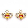 Golden Plated Alloy Enamel Charms ENAM-G212-18G-07-3