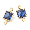 SHEGRACE Brass Pave Cubic Zirconia Square Connector Charms XGRQ2O860-440C-G-2
