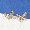 Butterfly Brass Micro Pave Cubic Zirconia Stud Earrings EJEW-M082-17G-01-2