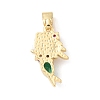 Brass Micro Pave Cubic Zirconia Pendants X-KK-P233-02G-2